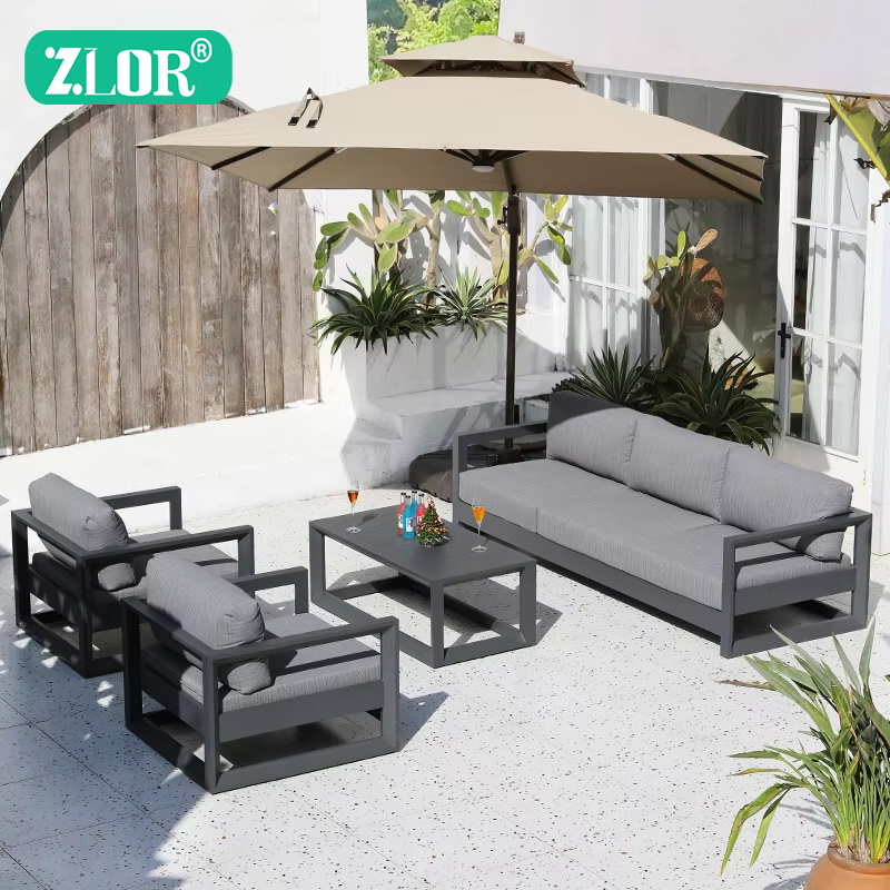 Outdoor Furniture Quality - 高級アルミ製屋外ソファセット ガーデンソファ 高級カウチ パティオ 高品質家具 メタル