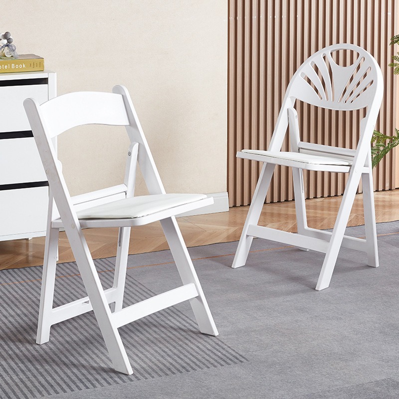 Outdoor Furniture Resin - 折りたたみ椅子プラスチック宴会椅子背もたれ椅子屋外椅子フルプラスチック樹脂椅子便利な結婚式の大人のゲストチェア