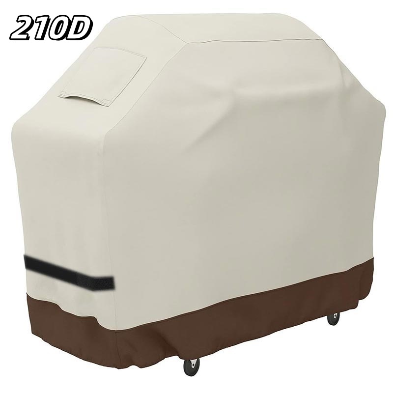 Outdoor Furniture Varnish - 屋外ガスBBQフード210D大型BBQベージュバーベキューグリル防塵カバーオーブン保護カバー防水オーブン家具カバー