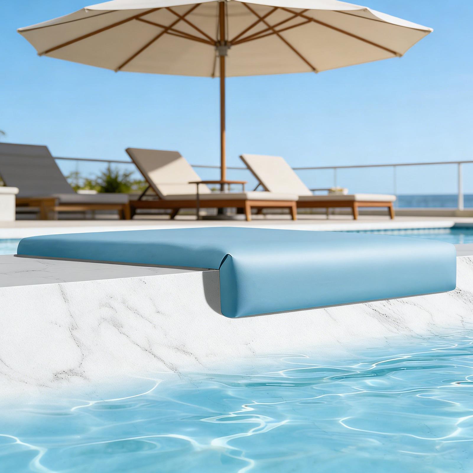 Outdoor Furniture L Shape - 湖畔用スイミングベンチポータブルプールチェア、ソフトプールサイドシートクッション、L字型プールサイドシート、プールスツール、滑り止めクッション