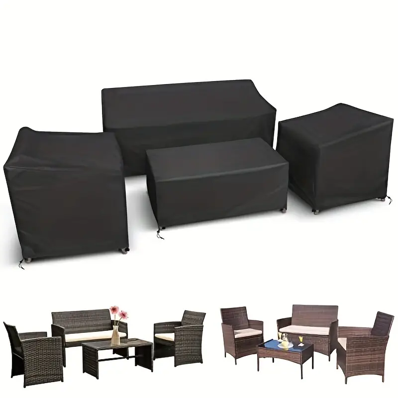 Outdoor Furniture Varnish - 4 ピース/セットパティオ家具カバー、高耐久防水屋外家具カバー、籐屋外家具防風