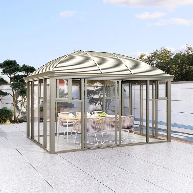 Outdoor Furniture Gazebo - 独立型サンルーム ガラスハウス 屋外パティオ カスタムサンルーム ガゼボ 300*400CM