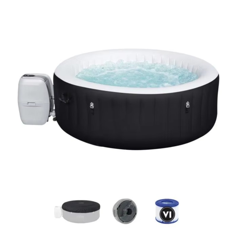 Inflatable Hot Tub - マイアミエアジェットスイムラウンドインフレータブル屋外ホットタブスパ4人用モダンPVC大人用バスタブ