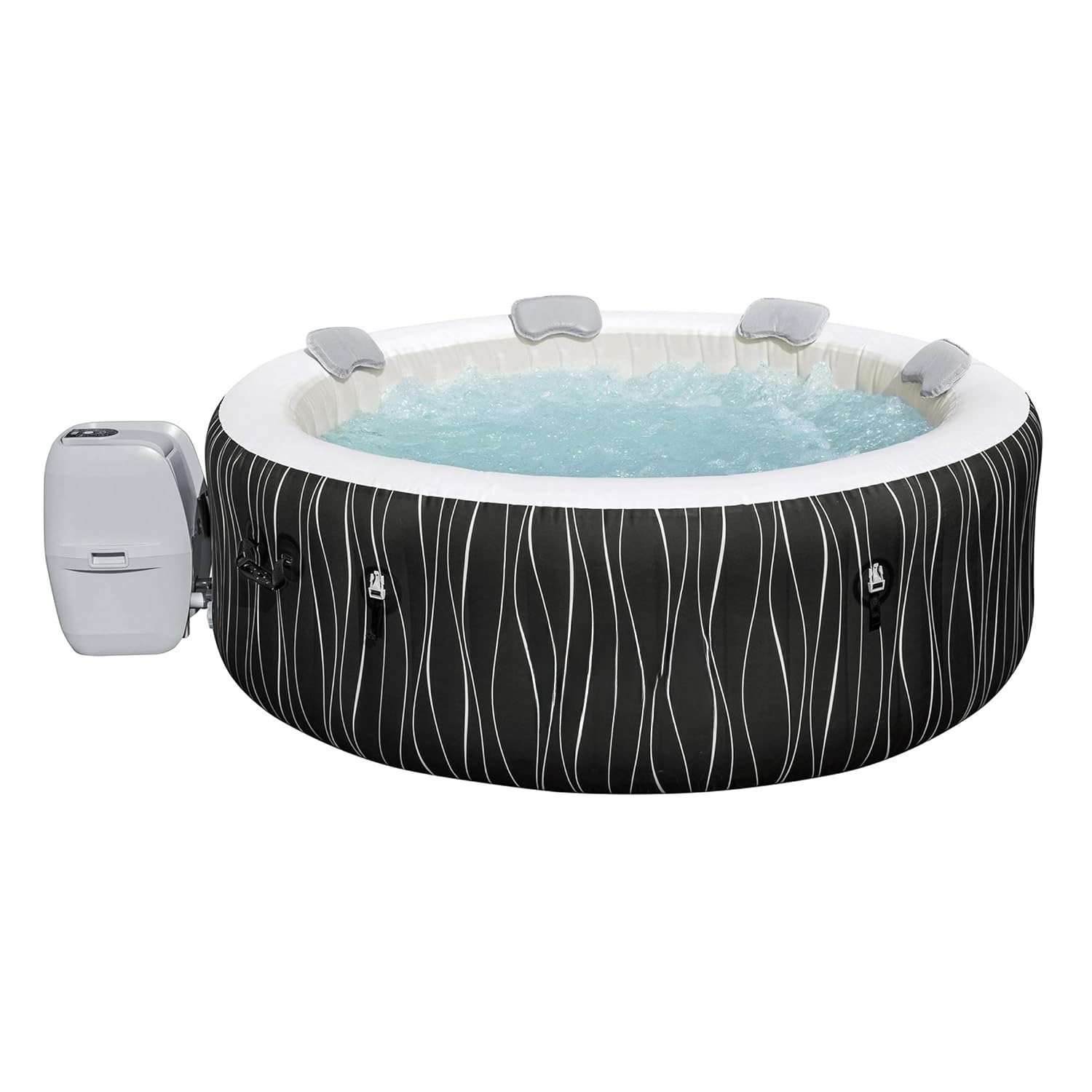 Inflatable Hot Tub - 4～6人用丸型インフレータブルホットタブ、省エネポータブル屋外スパ（140個のエアジェット付き）、カスタムメイド