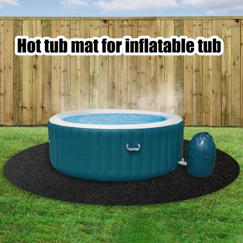 Inflatable Hot Tub - 145インチのインフレータブルバスタブ用の防水温水浴槽マット,特大のスパプールフローリング,滑り止めの裏地,保護用のグラウンドマット