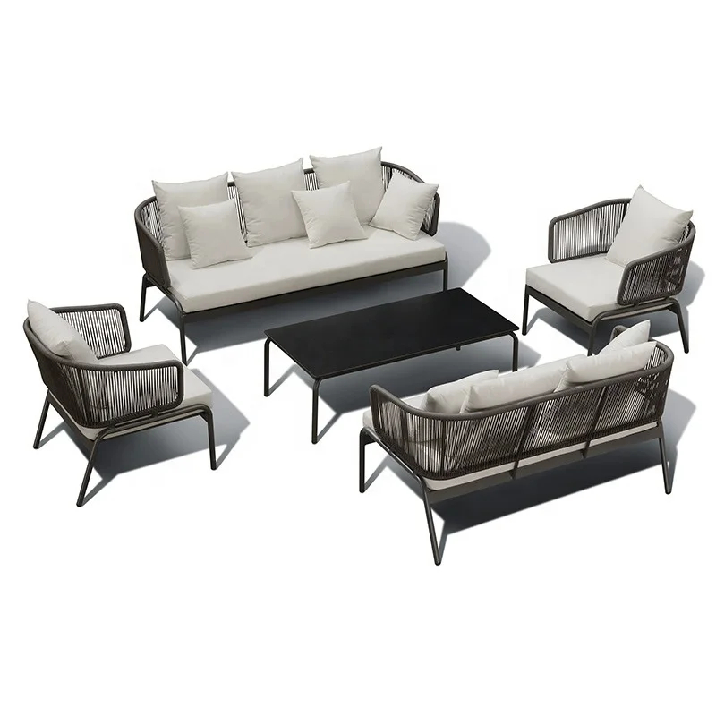Outdoor Furniture Italy - モダンなアルミ製高級イタリアデザインのラウンジガーデン家具、カスタマイズ可能なセクショナル屋外ファブリックソファセット