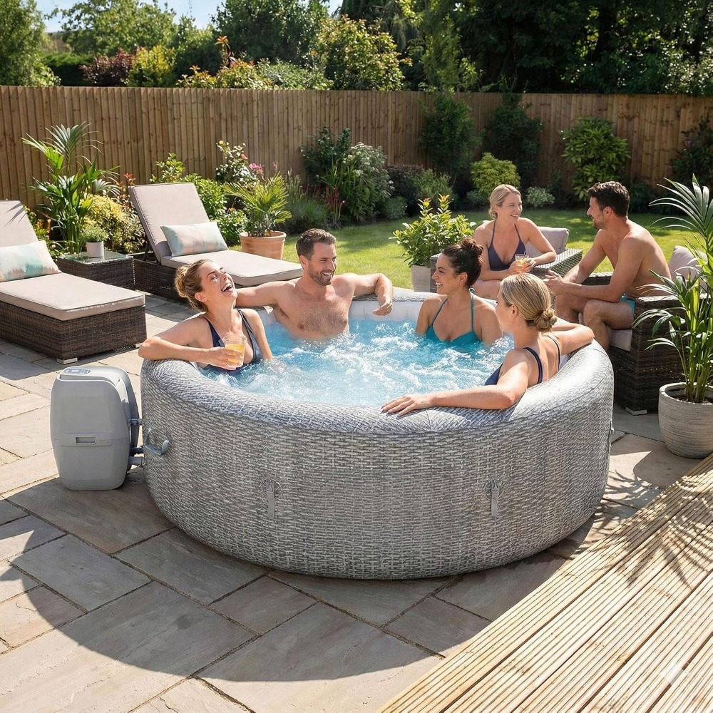 Inflatable Hot Tub - ポータブルインフレータブルホットタブスパ、スマートエアジェット＆省エネ、屋外用、5～7人用、カスタム可能