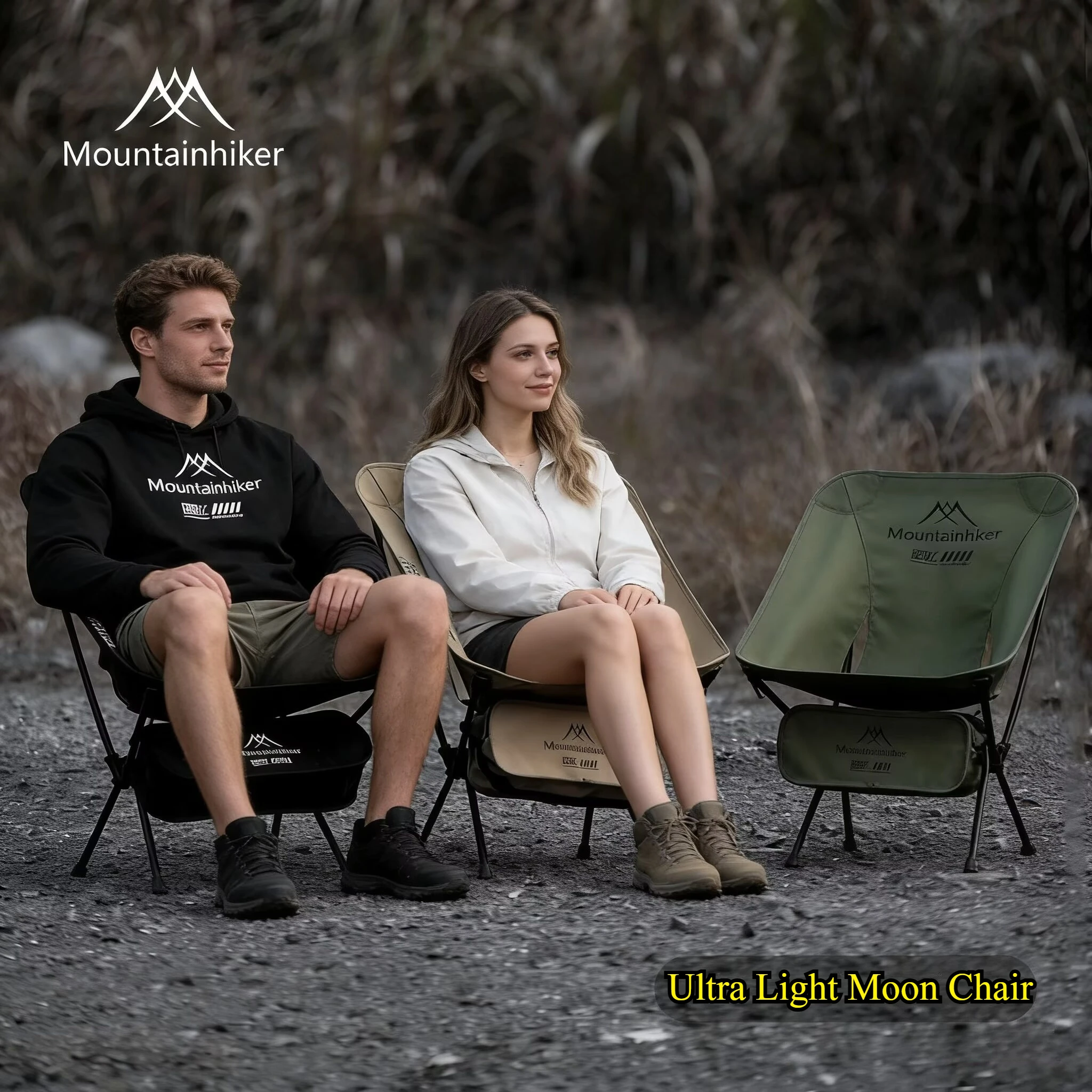 Outdoor Furniture Bench - MOUNTAINHIKER アップグレード超軽量ムーンチェア キャンプ ハイキング 釣り用 ポータブル折りたたみアルミニウム合金アウトドアベンチ