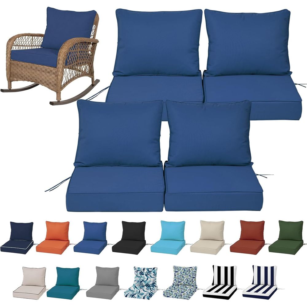 24x24インチの屋外用ディープシートクッション4個セット、 - Outdoor Furniture Set のレビューと価格