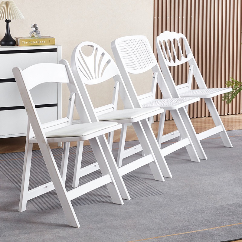 折りたたみ椅子プラスチック宴会椅子背もたれ椅子屋外椅子フルプ - Outdoor Furniture Resin のレビューと価格
