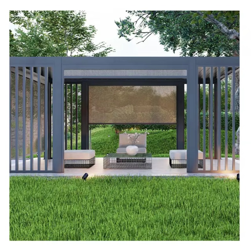 屋外電動格納式アルミ合金製調整可能バイオクライマティック簡単 - Outdoor Furniture Gazebo のレビューと価格