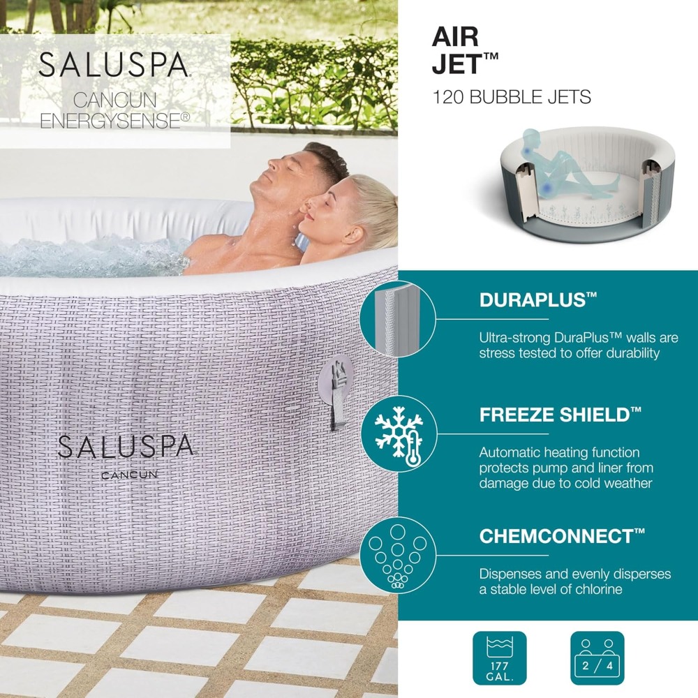 サルスパ カンクン 2～4人用 インフレータブルホットタブ、 - Inflatable Hot Tub のレビューと価格