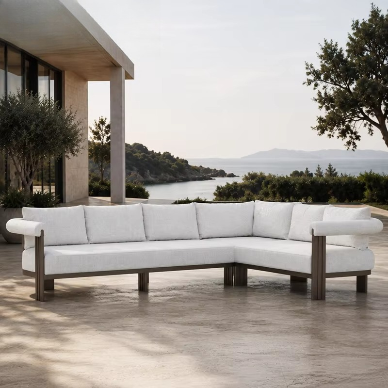 # 高級ヴィラソファセット モダンアルミ製L字型 アウトドア - Outdoor Furniture L Shape のレビューと価格