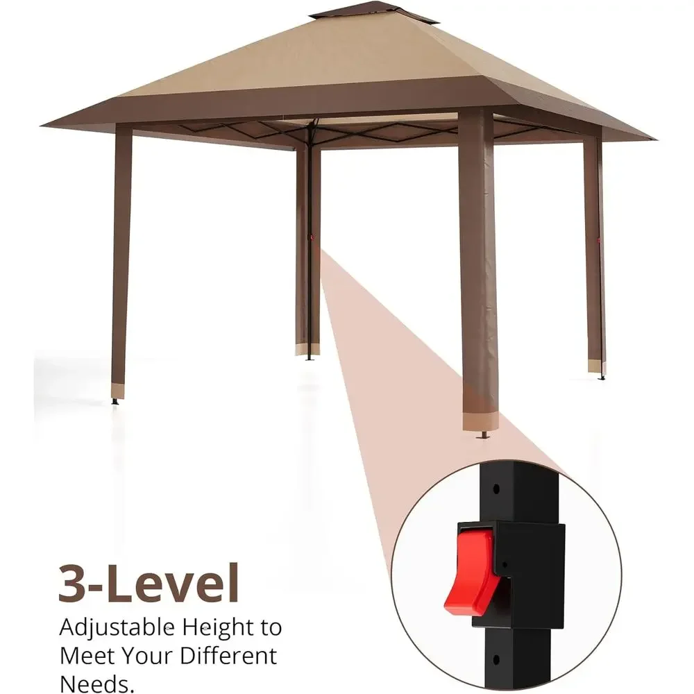 13x13フィートの屋外用ガゼボ、メッシュカバー付き、高さ調 - Outdoor Furniture Gazebo のレビューと価格