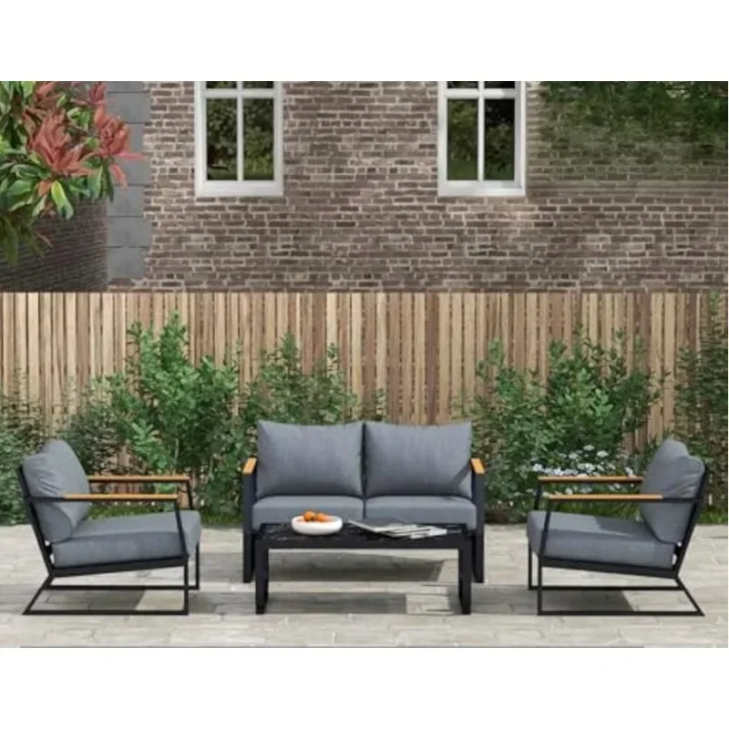 高品質メタルパティオ家具セット、モダンな屋外会話セット、ソフ - Outdoor Furniture Quality のレビューと価格