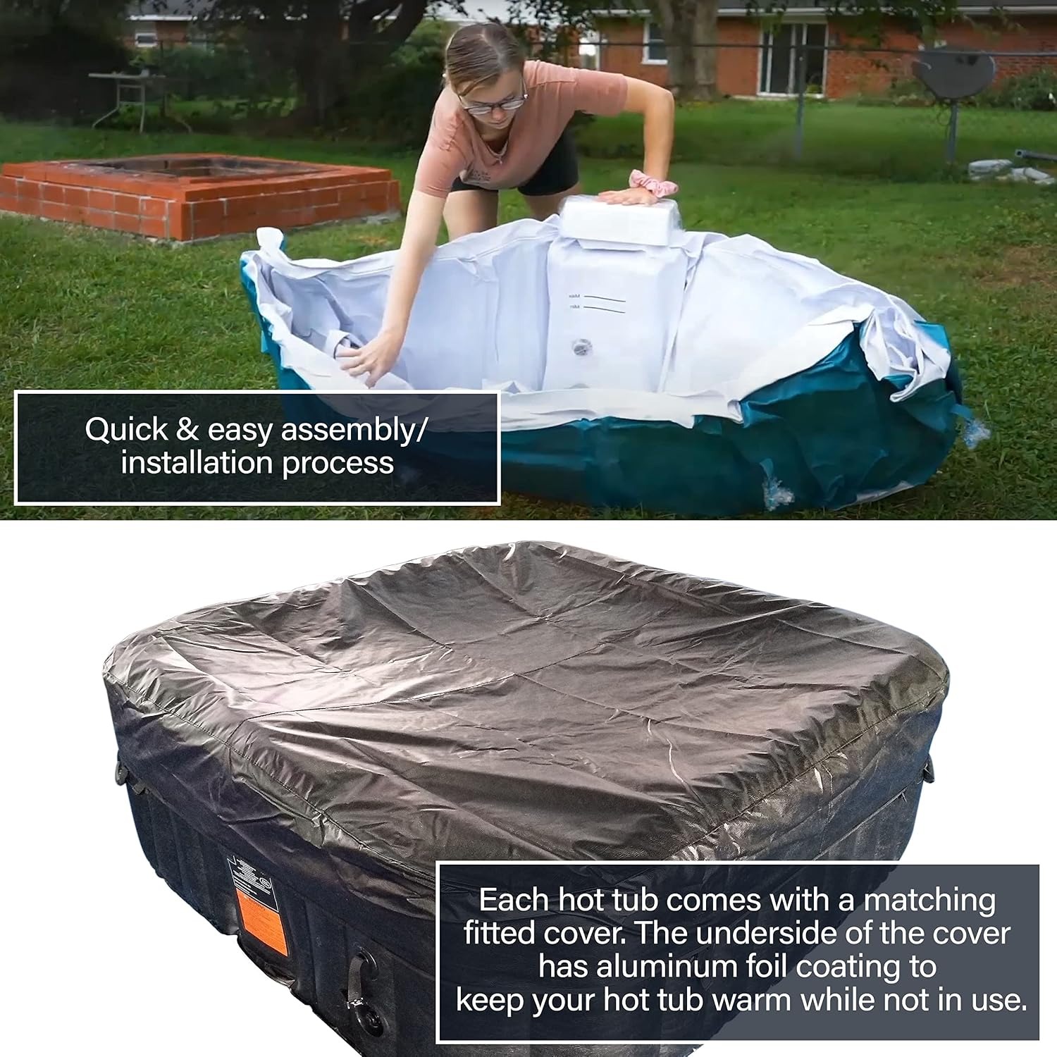 ポータブルインフレータブルホットタブスパ、1200Wヒーター - Inflatable Hot Tub のレビューと価格