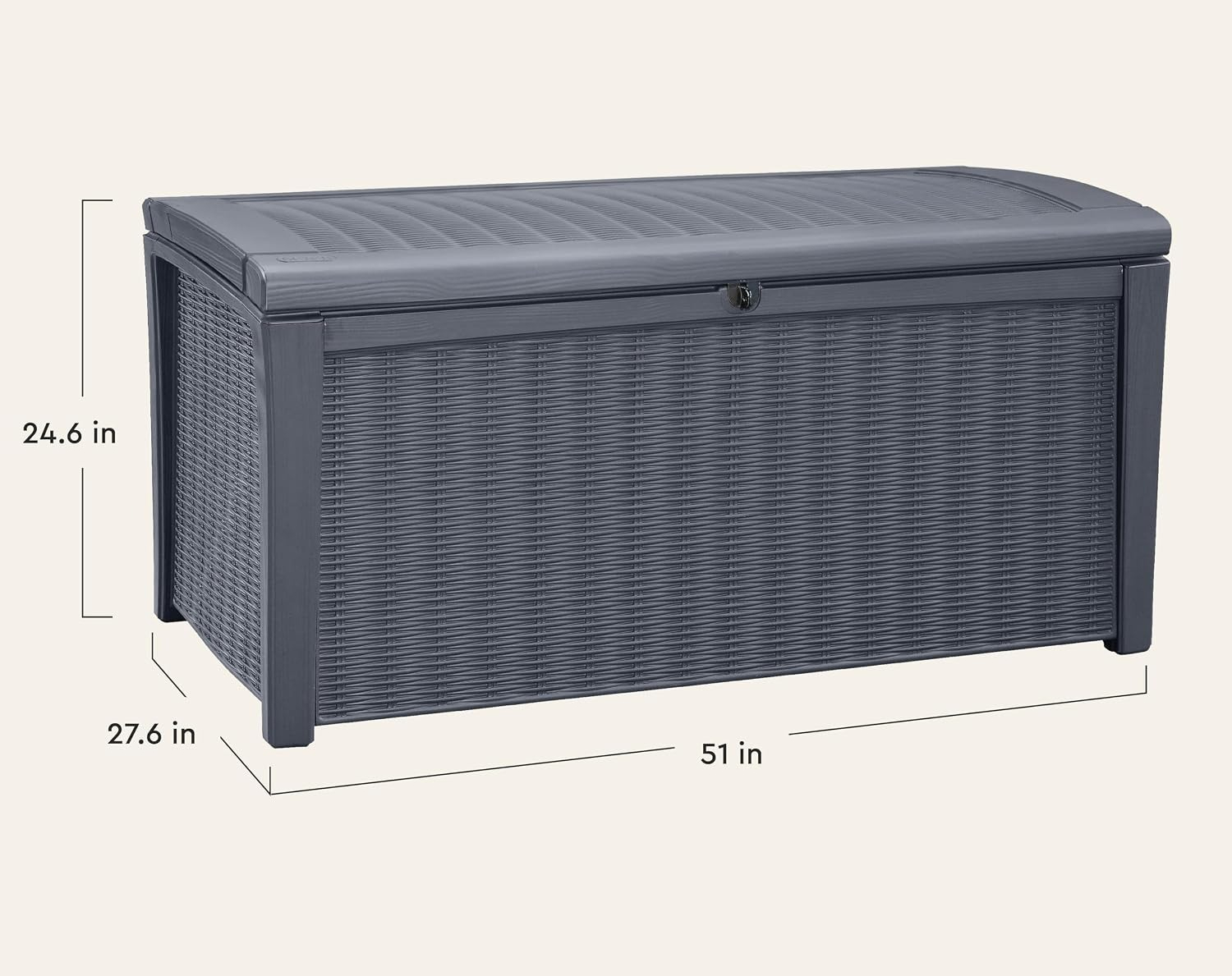 110ガロン屋外収納デッキボックス、ロック付き防水樹脂製コン - Outdoor Furniture Resin のレビューと価格