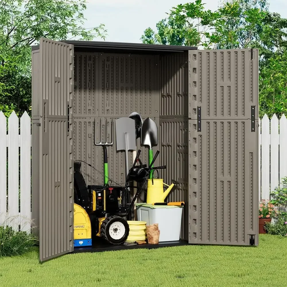 ブラウンの耐候性屋外収納キャビネット、57立方フィート。 樹 - Outdoor Furniture Resin のレビューと価格