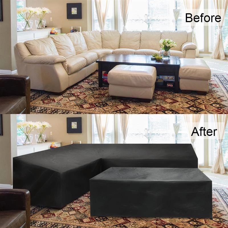 L字型屋外家具カバー 210Dオックスフォード防水UV保護、 - Outdoor Furniture L Shape のレビューと価格