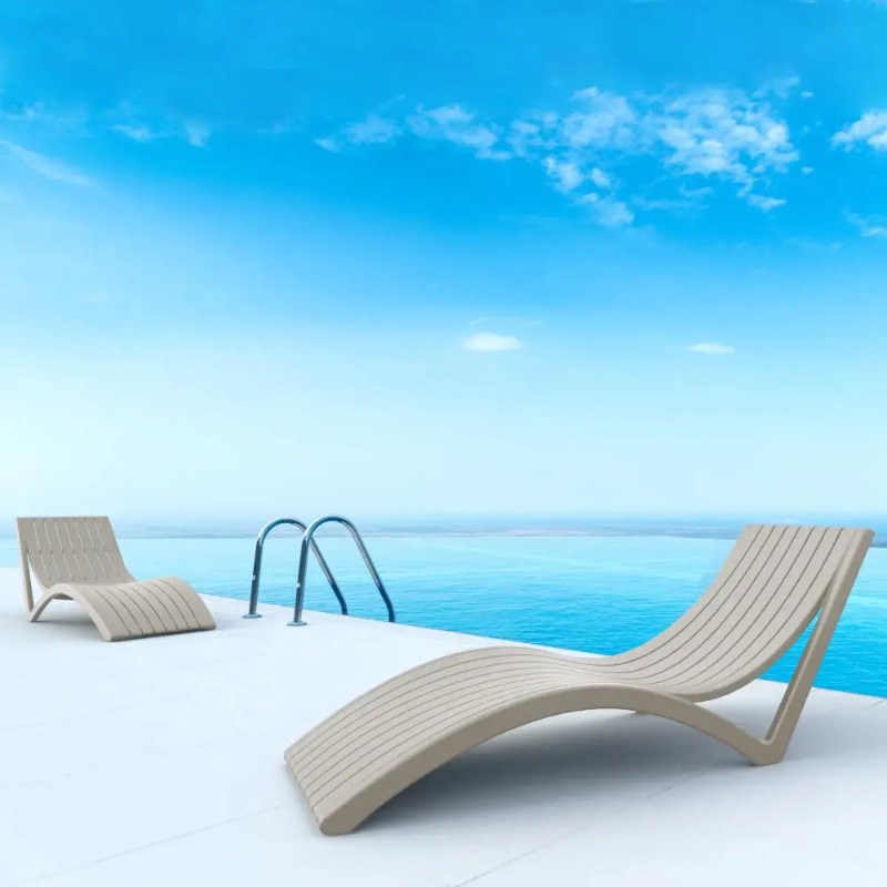FRP製スペインデザインサンラウンジャー、プール用ホワイトチ - Outdoor Furniture Spain のレビューと価格