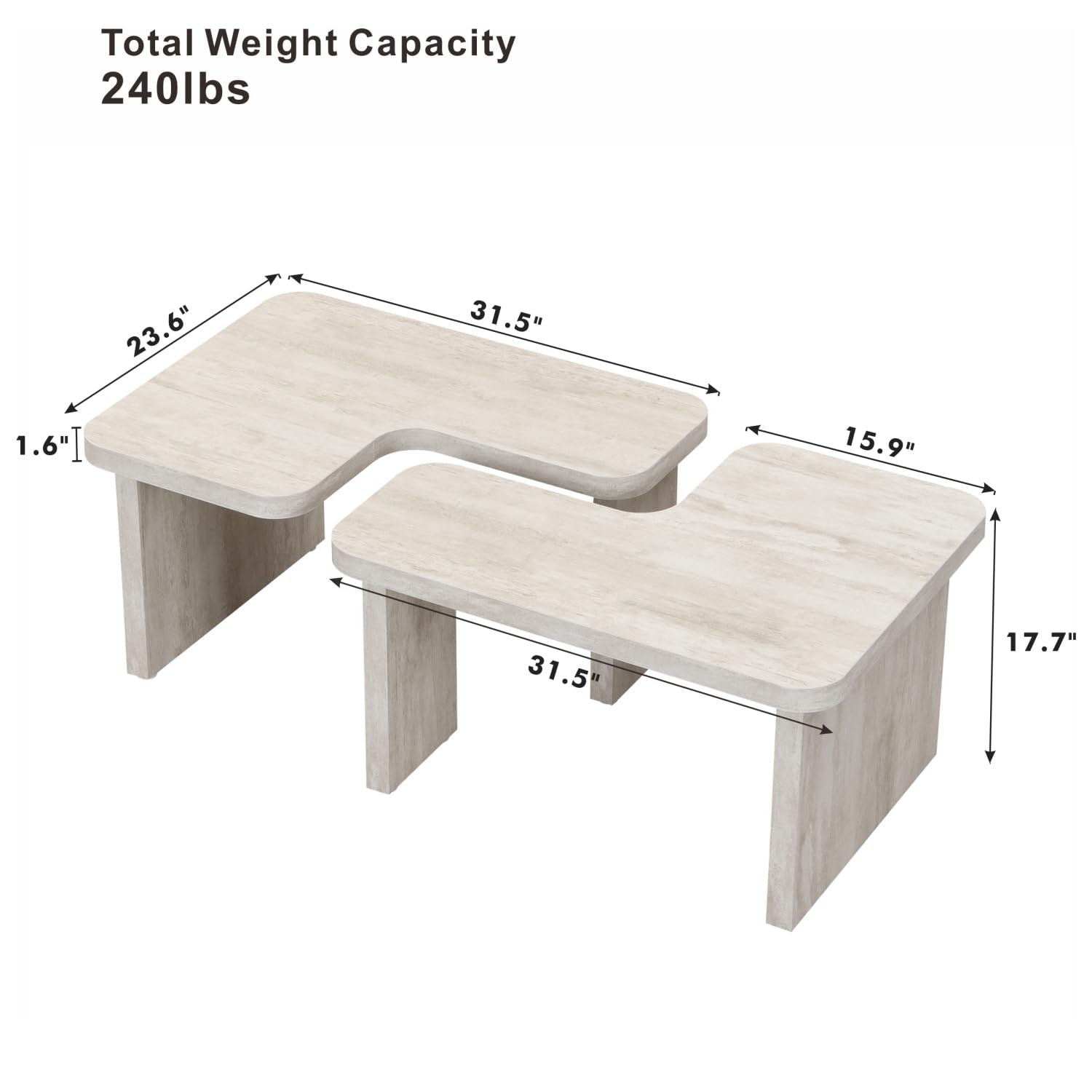 長方形の取り外し可能な木製コーヒーテーブル L字型 ファーム - Outdoor Furniture L Shape のレビューと価格