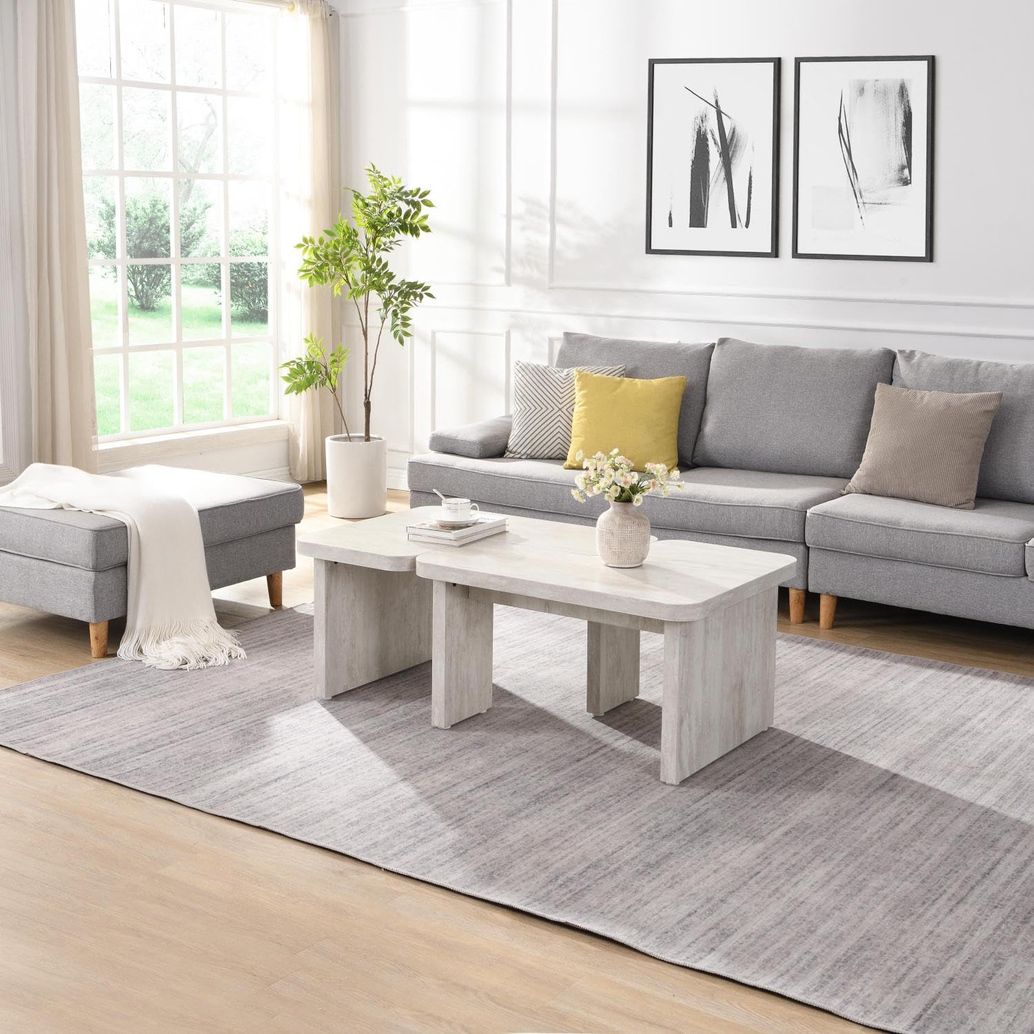 長方形の取り外し可能な木製コーヒーテーブル L字型 ファーム - Outdoor Furniture L Shape のレビューと価格