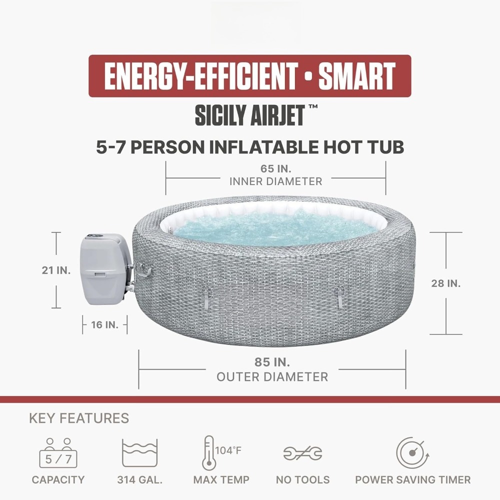 ポータブルインフレータブルホットタブスパ、スマートエアジェッ - Inflatable Hot Tub のレビューと価格