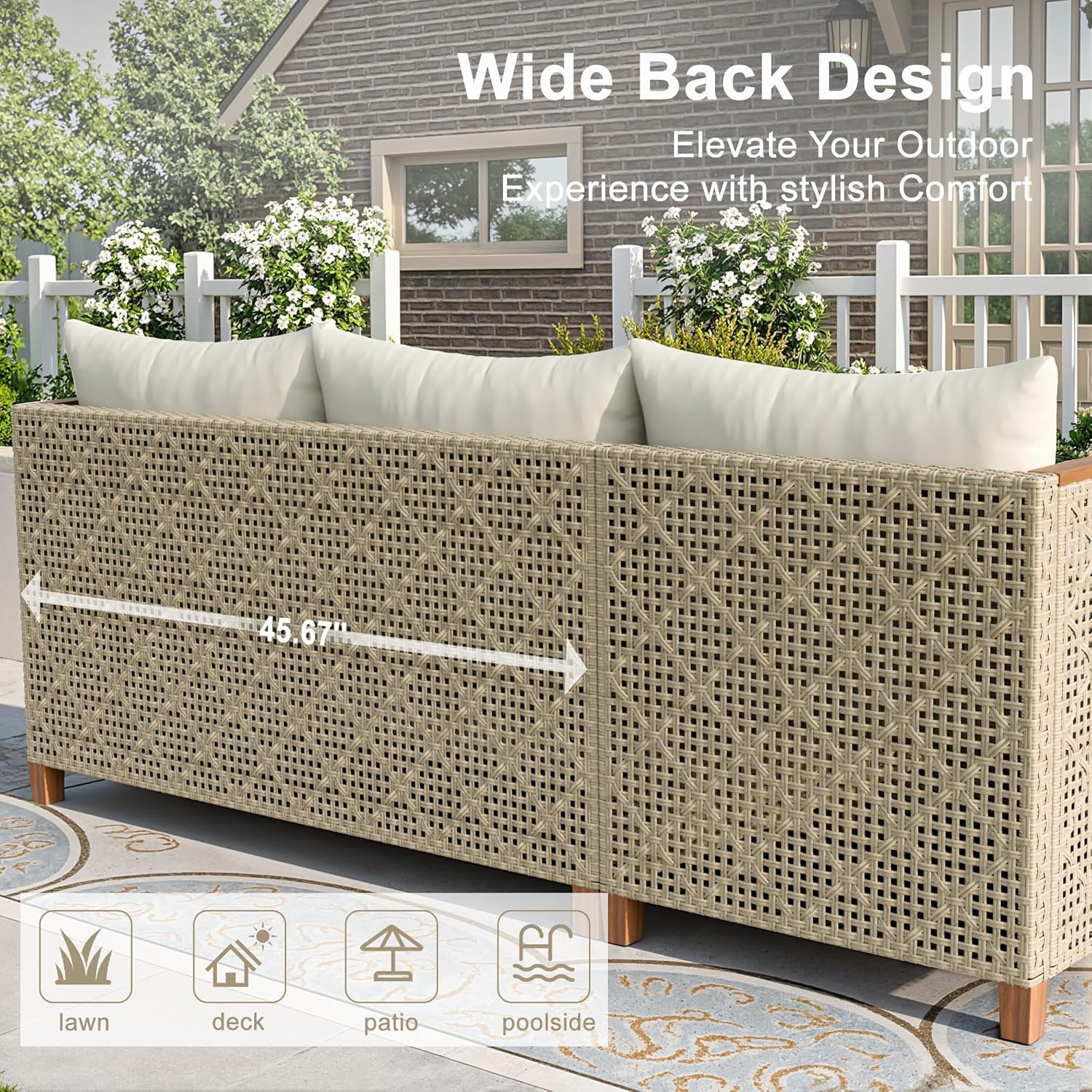 全天候型モジュール式PEウィッカーL字型ソファセット、手織り - Outdoor Furniture L Shape のレビューと価格