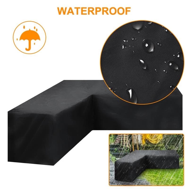 庭やパティオ用の防水コーナーソファカバー,保護カバー,多目的 - Outdoor Furniture L Shape のレビューと価格