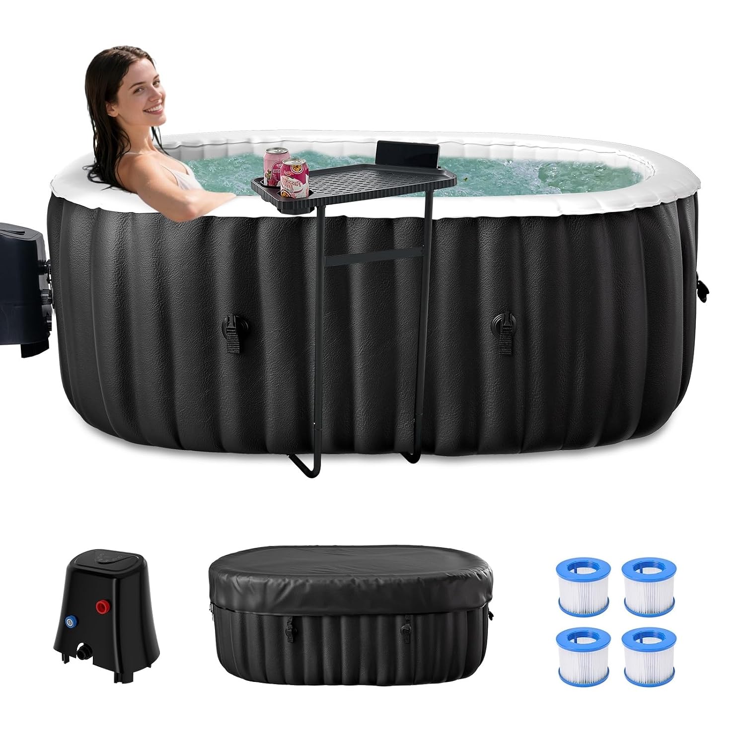 インフレータブルホットタブ、1～2人用オーバル型ポータブルス - Inflatable Hot Tub のレビューと価格
