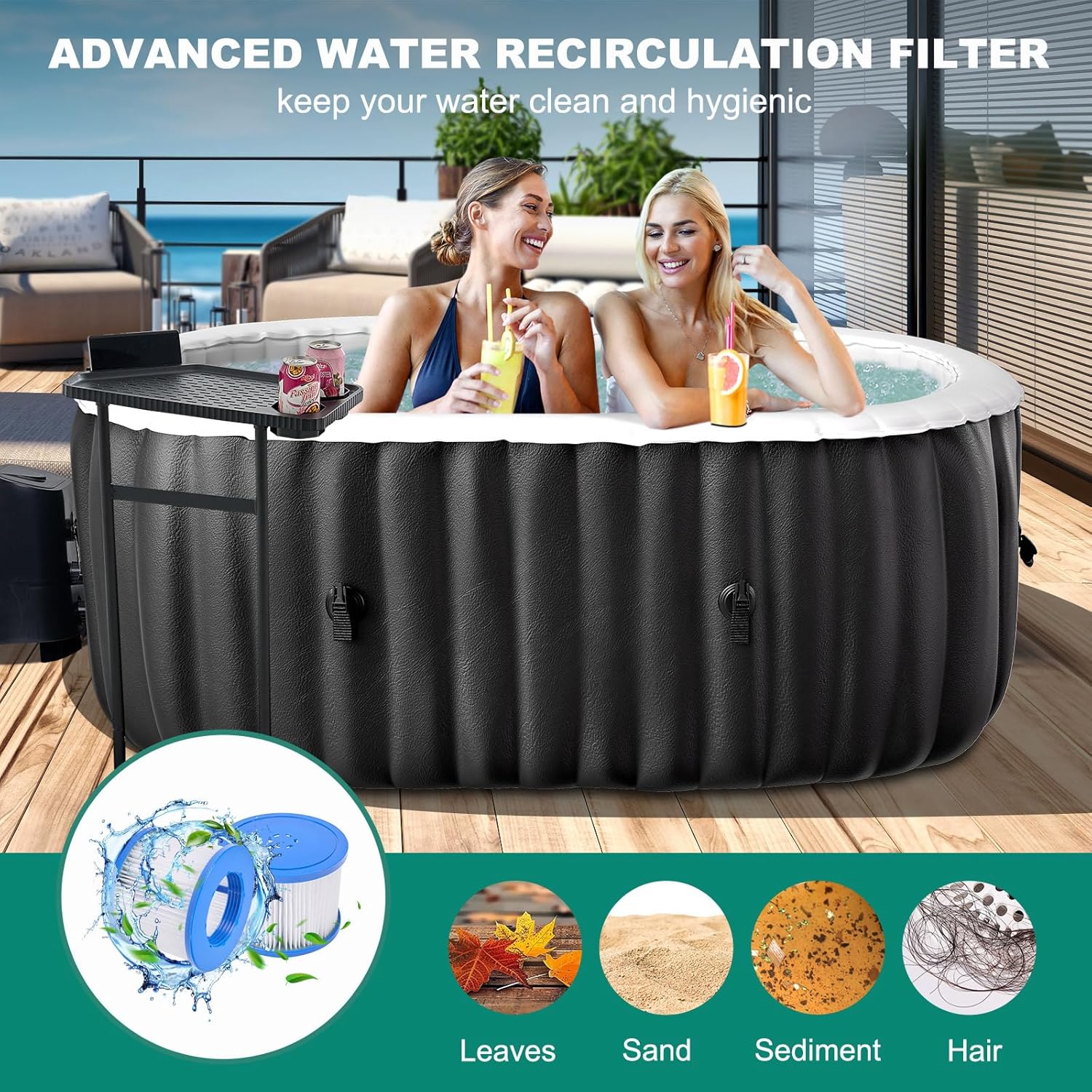 インフレータブルホットタブ、1～2人用オーバル型ポータブルス - Inflatable Hot Tub のレビューと価格